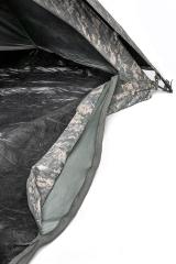 US ICS One-Person Tent, UCP, Surplus. This side can be closed entirely or just with the mosquito net.